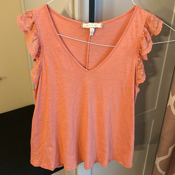 Anthropologie Eri + Ali ruffled lace V-neck - Picture 5 of 8